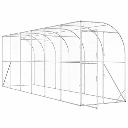 Kippenhok Tegen de Muur zilver 600 x 150 x 215 cm