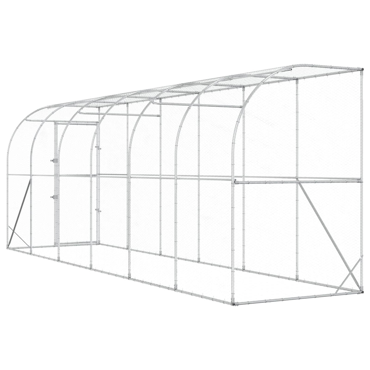 Kippenhok Tegen de Muur zilver 600 x 150 x 215 cm