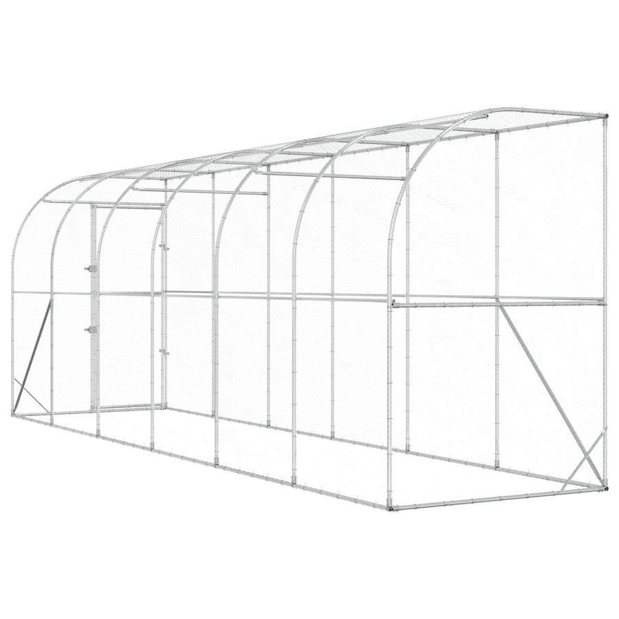 Kippenhok Tegen de Muur zilver 600 x 150 x 215 cm