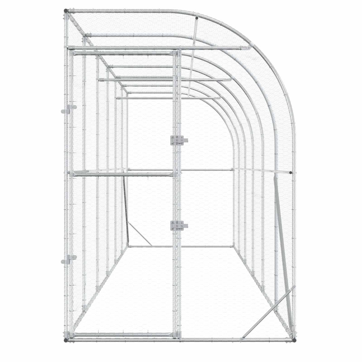 Kippenhok Tegen de Muur zilver 600 x 150 x 215 cm