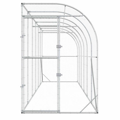Kippenhok Tegen de Muur zilver 600 x 150 x 215 cm