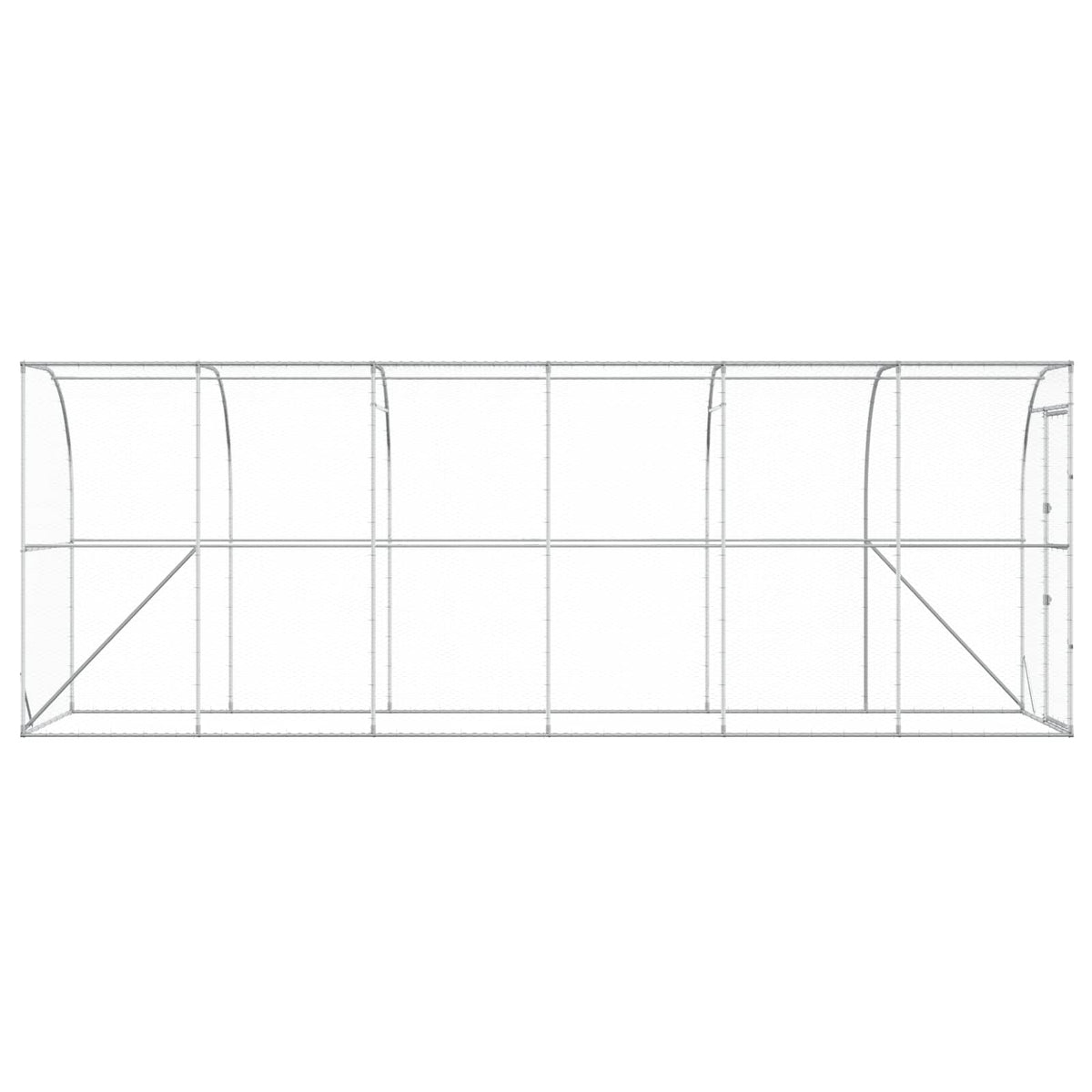 Kippenhok Tegen de Muur zilver 600 x 150 x 215 cm