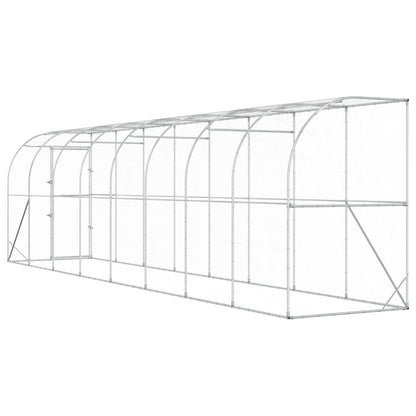 Kippenhok Tegen de Muur zilver 600 x 150 x 215 cm