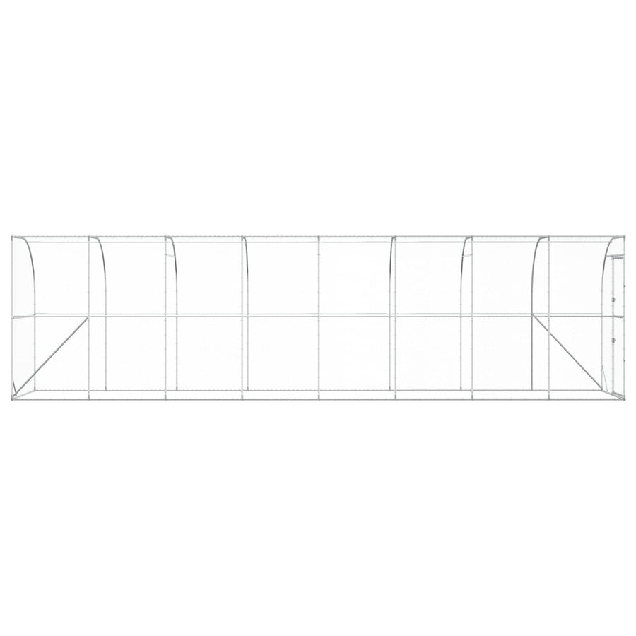 Kippenhok Tegen de Muur zilver 600 x 150 x 215 cm