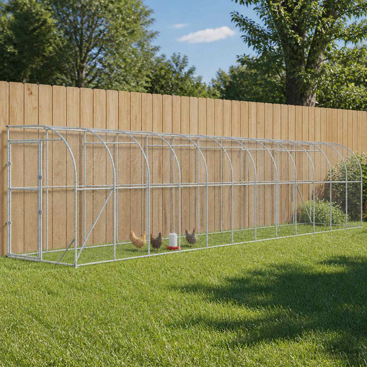 Kippenhok Tegen de Muur zilver 600 x 150 x 215 cm