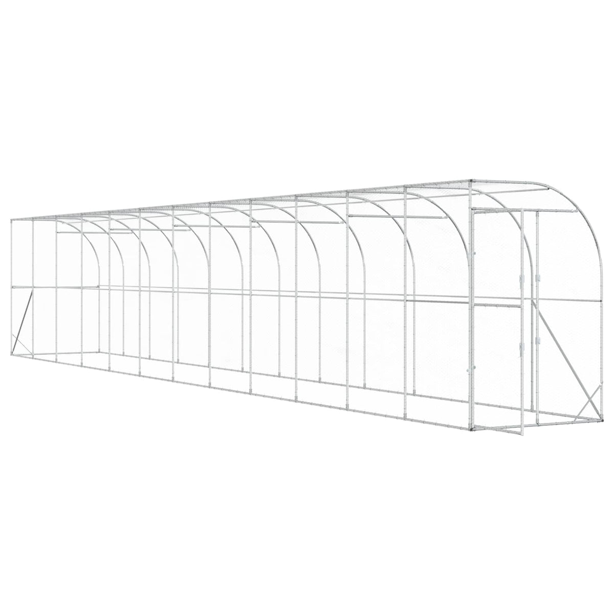 Kippenhok Tegen de Muur zilver 600 x 150 x 215 cm