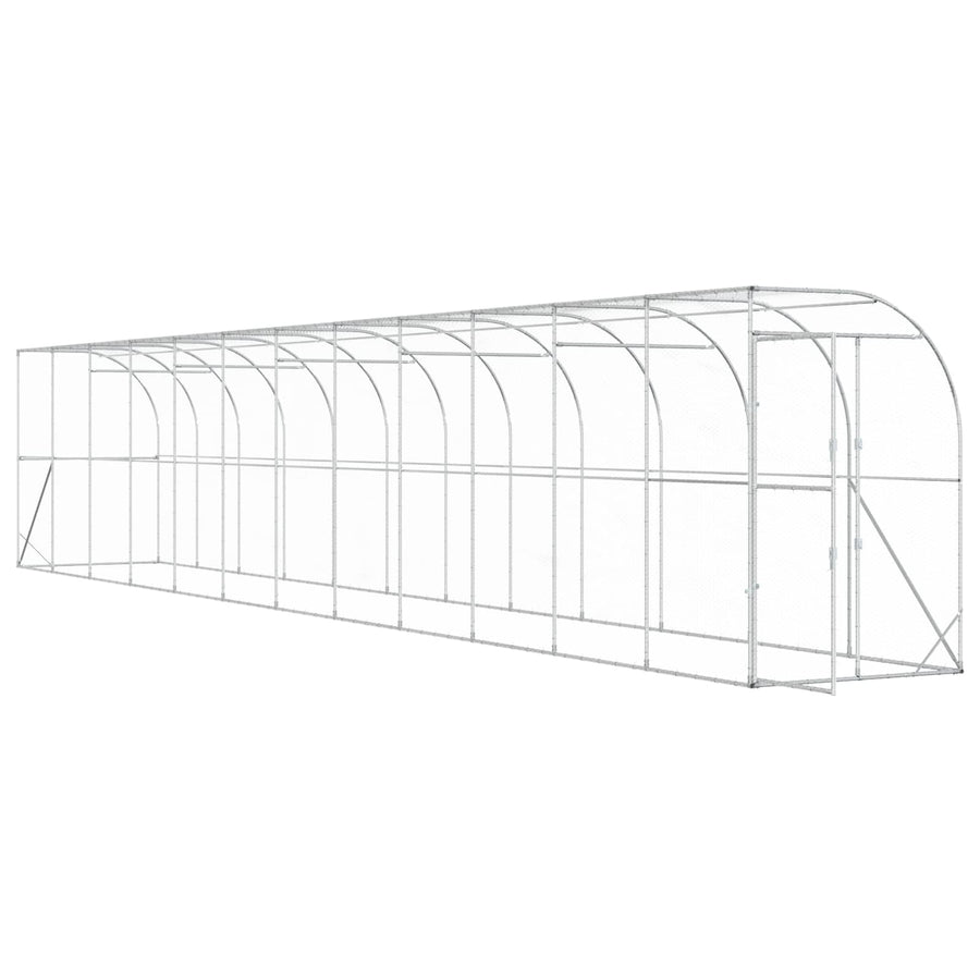 Kippenhok Tegen de Muur zilver 600 x 150 x 215 cm
