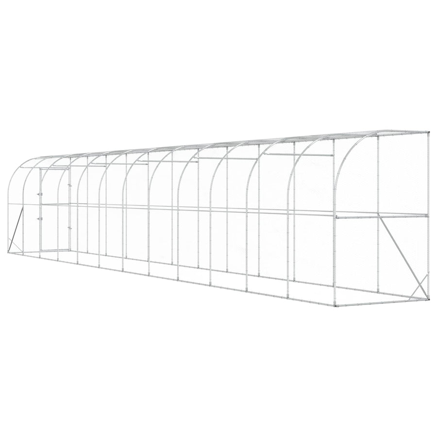 Kippenhok Tegen de Muur zilver 600 x 150 x 215 cm