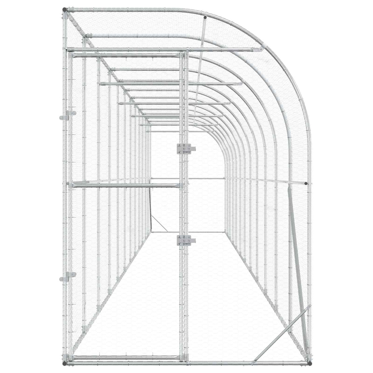 Kippenhok Tegen de Muur zilver 600 x 150 x 215 cm