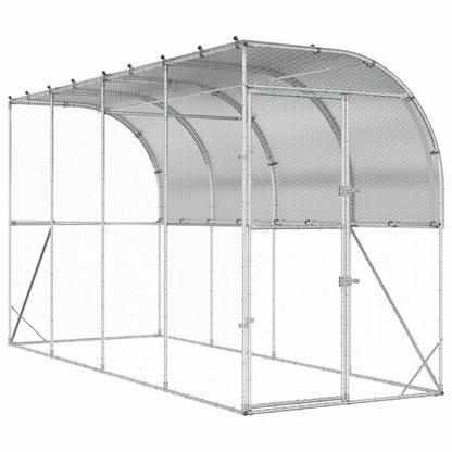 Kippenhok Tegen de Muur zilver 600 x 150 x 215 cm