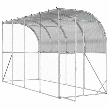 Kippenhok Tegen de Muur zilver 600 x 150 x 215 cm