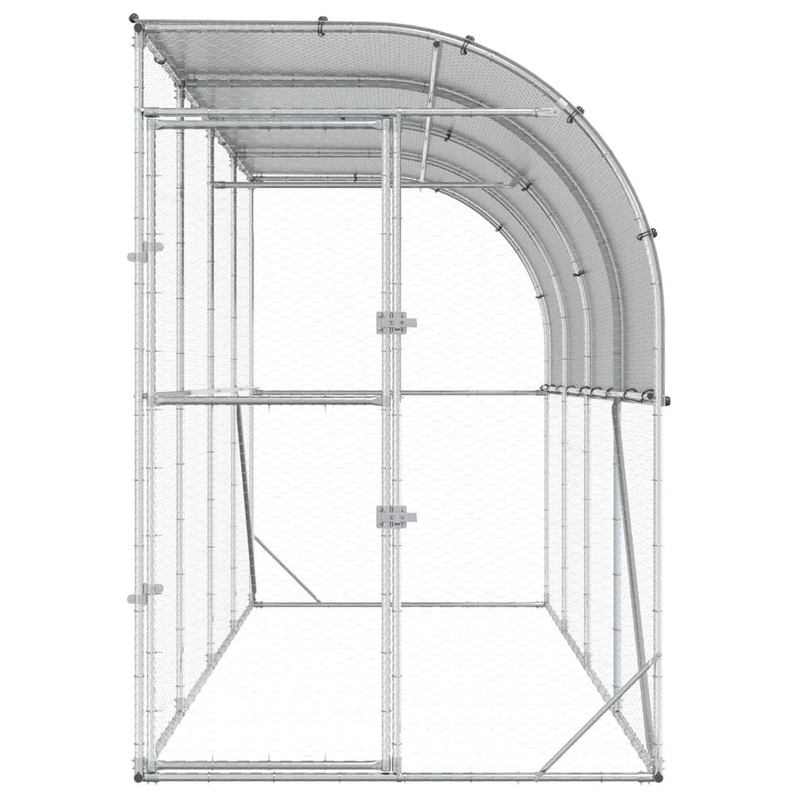 Kippenhok Tegen de Muur zilver 600 x 150 x 215 cm