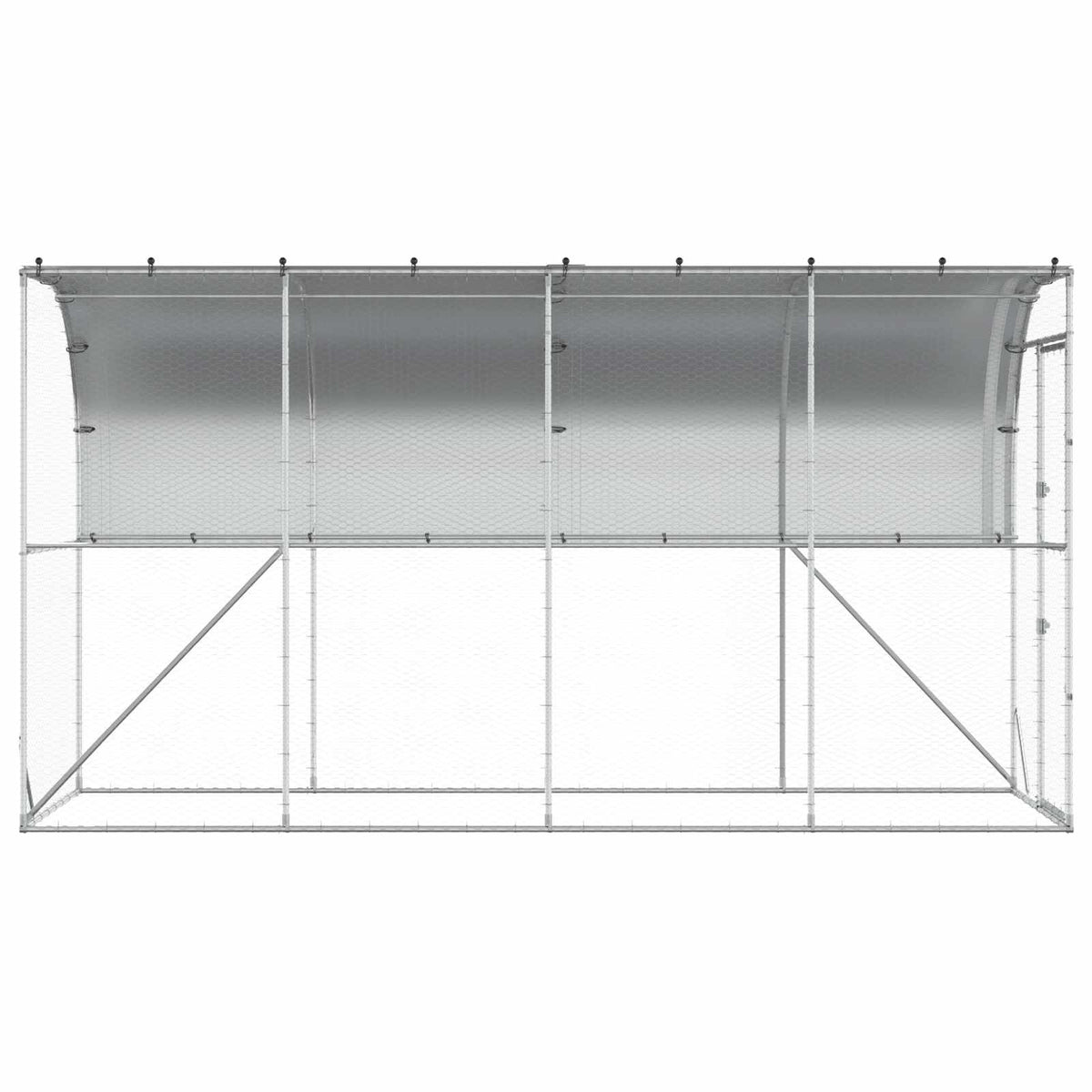 Kippenhok Tegen de Muur zilver 600 x 150 x 215 cm