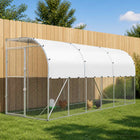 Kippenhok tegen muur 600x100x215 cm zilver staal