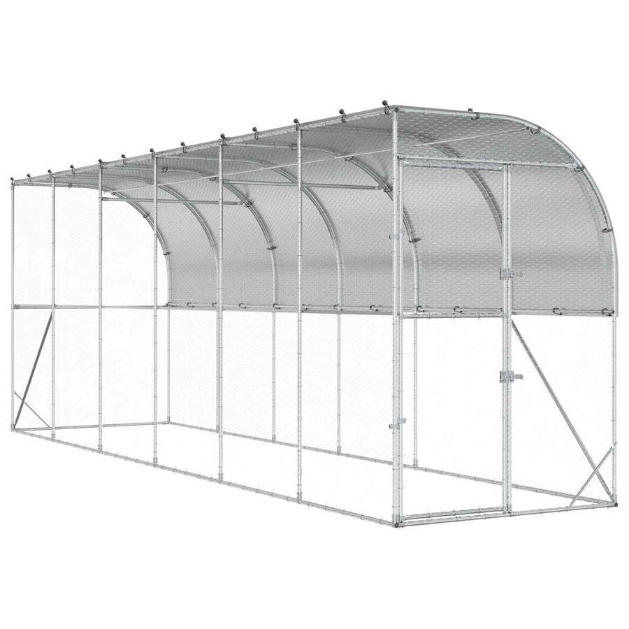 Kippenhok Tegen de Muur zilver 600 x 150 x 215 cm