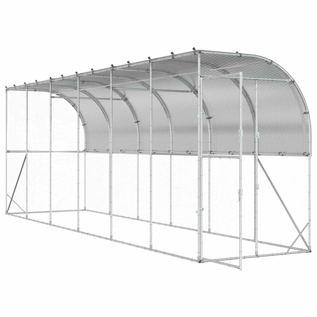 Kippenhok Tegen de Muur zilver 600 x 150 x 215 cm