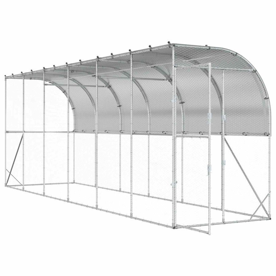 Kippenhok Tegen de Muur zilver 600 x 150 x 215 cm
