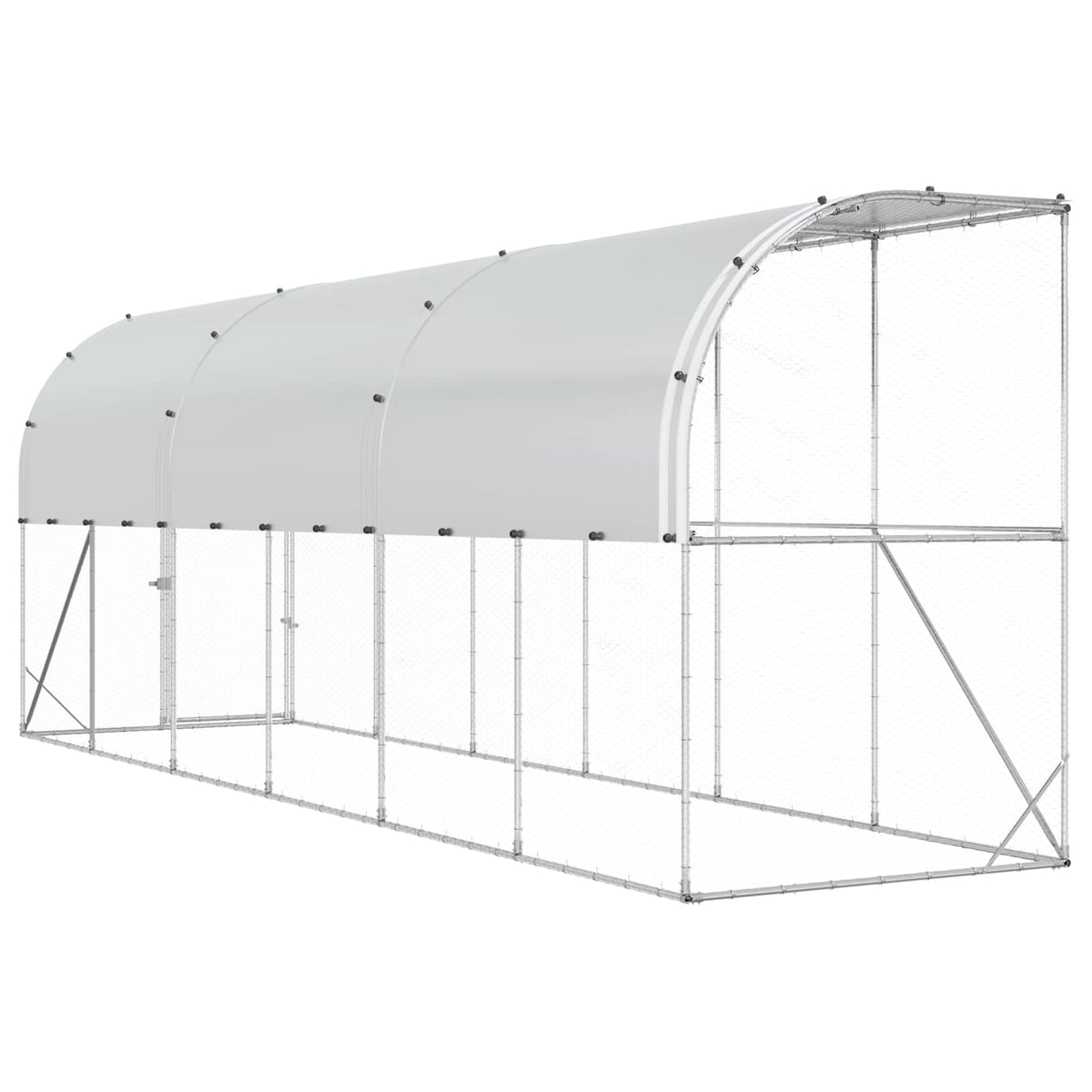 Kippenhok Tegen de Muur zilver 600 x 150 x 215 cm