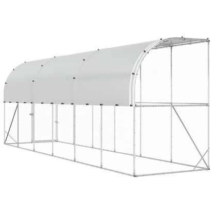 Kippenhok Tegen de Muur zilver 600 x 150 x 215 cm