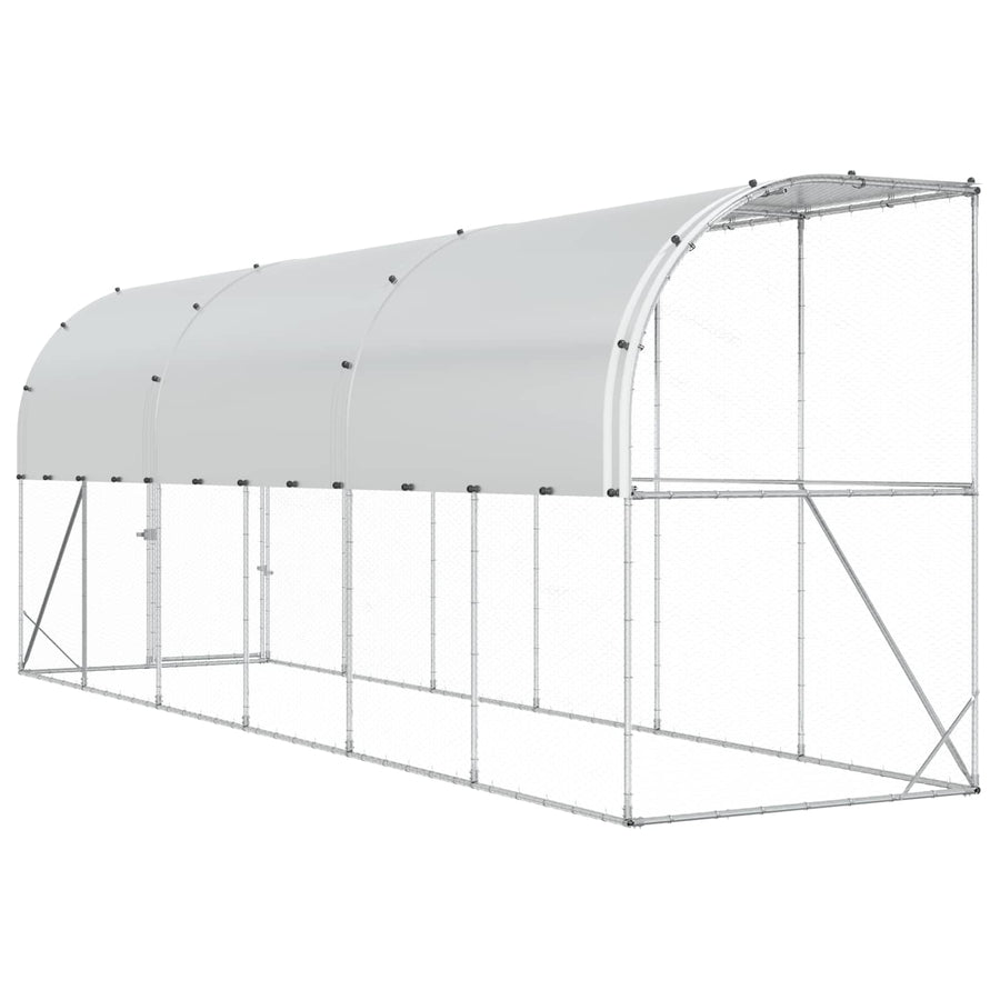 Kippenhok Tegen de Muur zilver 600 x 150 x 215 cm