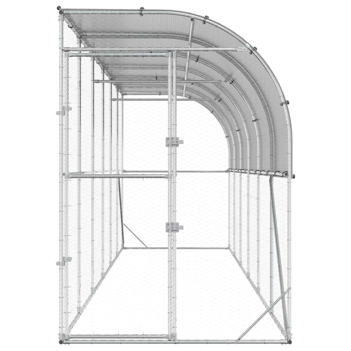 Kippenhok Tegen de Muur zilver 600 x 150 x 215 cm
