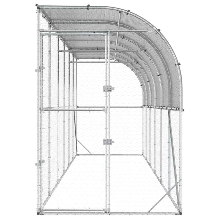 Kippenhok Tegen de Muur zilver 600 x 150 x 215 cm