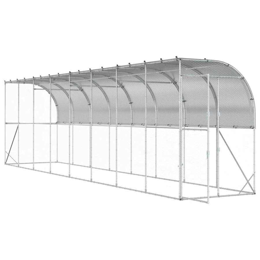 Kippenhok Tegen de Muur zilver 600 x 150 x 215 cm