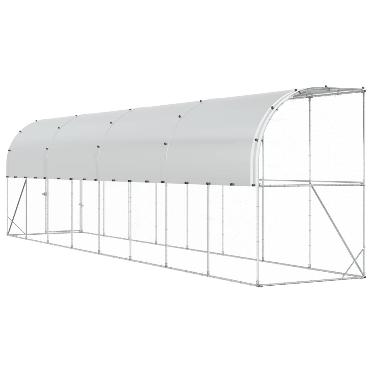 Kippenhok Tegen de Muur zilver 600 x 150 x 215 cm