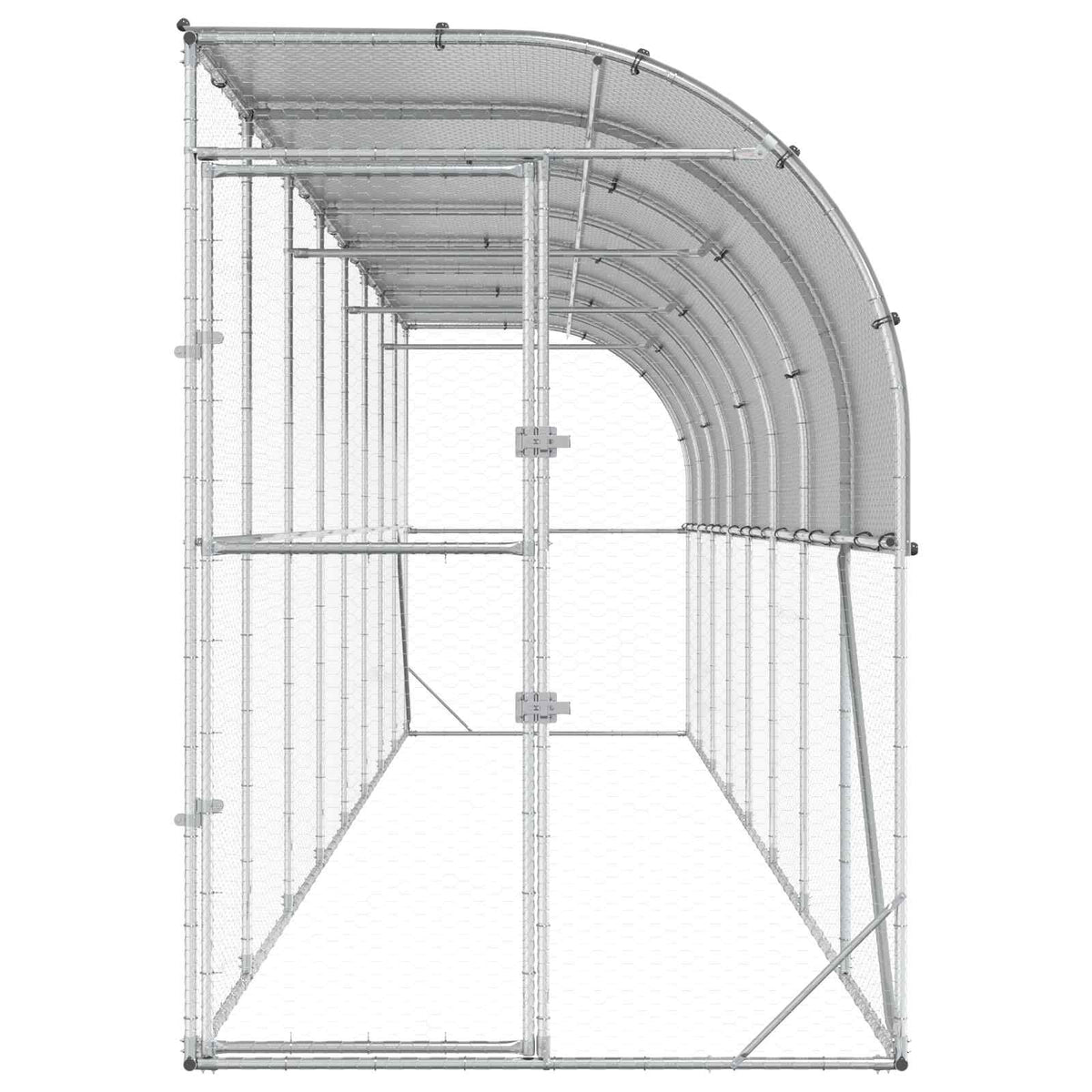 Kippenhok Tegen de Muur zilver 600 x 150 x 215 cm