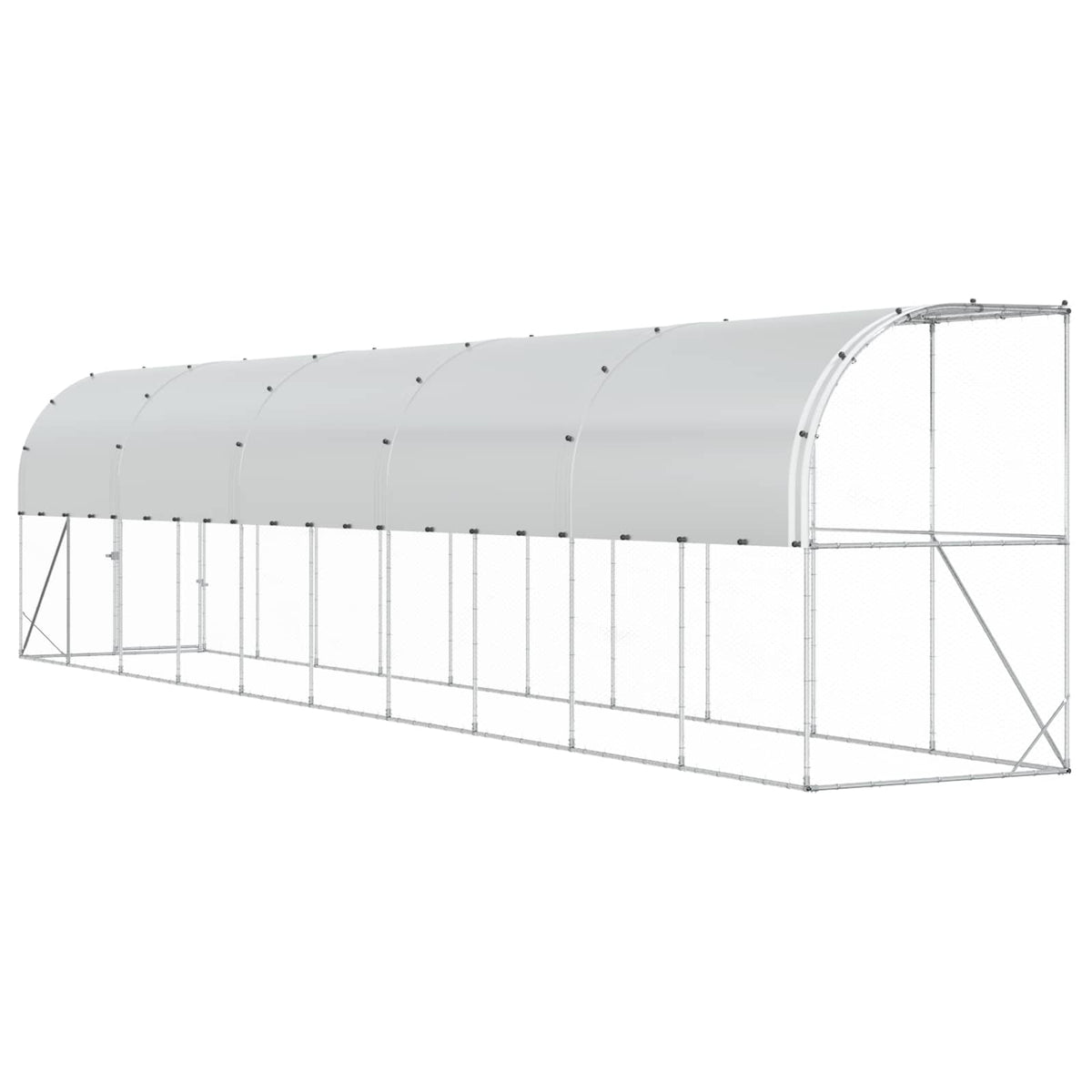 Kippenhok Tegen de Muur zilver 600 x 150 x 215 cm