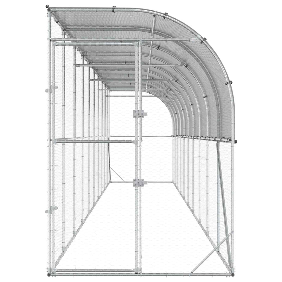 Kippenhok Tegen de Muur zilver 600 x 150 x 215 cm