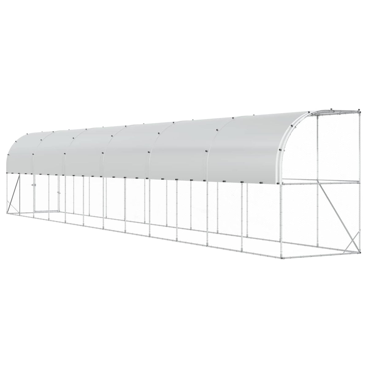 Kippenhok Tegen de Muur zilver 600 x 150 x 215 cm