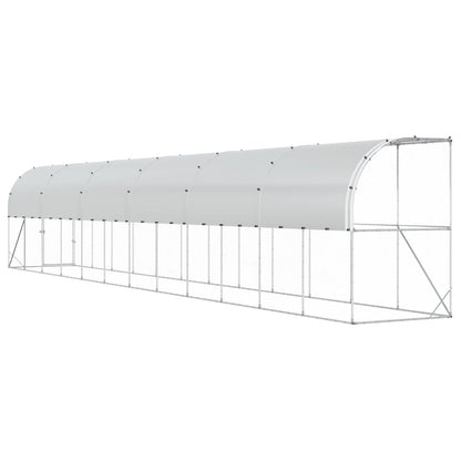 Kippenhok Tegen de Muur zilver 600 x 150 x 215 cm