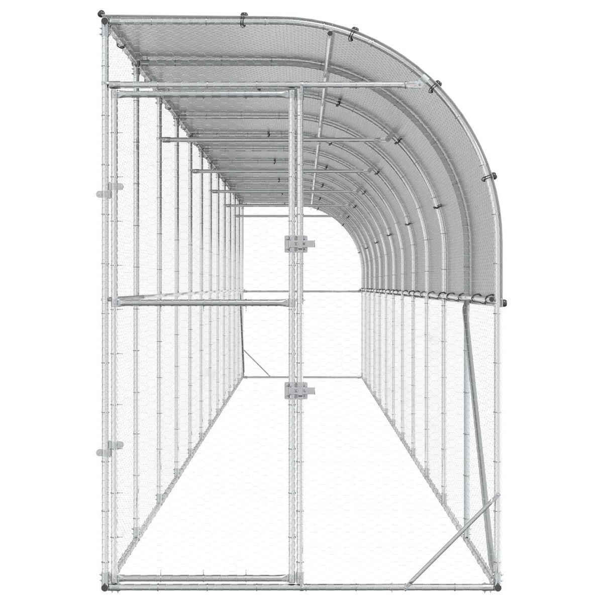 Kippenhok Tegen de Muur zilver 600 x 150 x 215 cm
