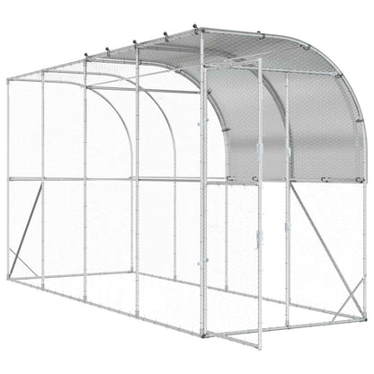 Kippenhok Tegen de Muur zilver 400 x 100 x 215 cm