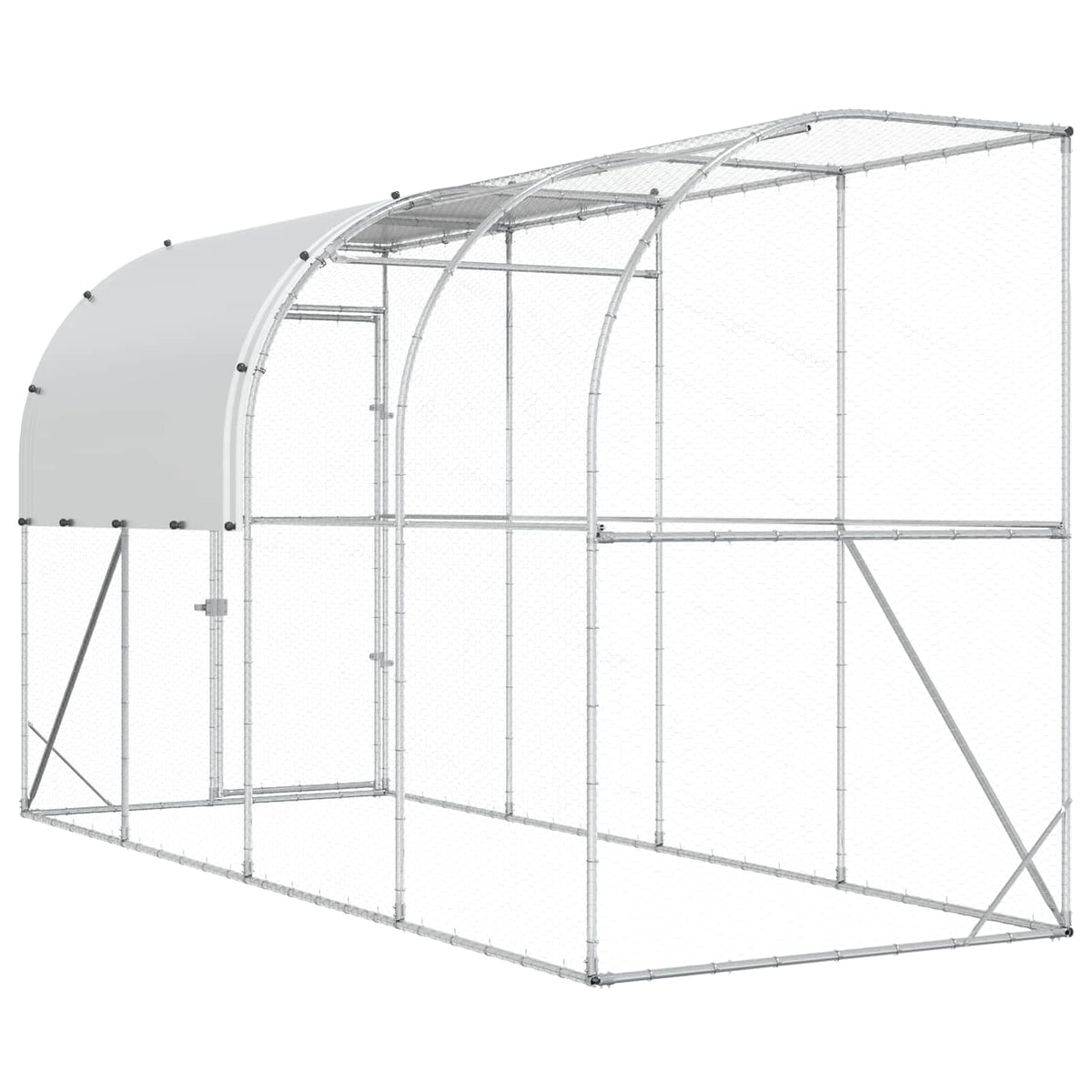 Kippenhok Tegen de Muur zilver 400 x 100 x 215 cm