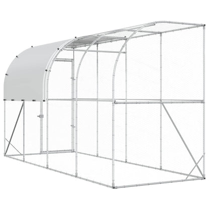 Kippenhok Tegen de Muur zilver 400 x 100 x 215 cm
