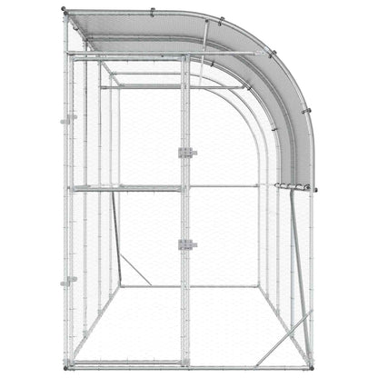 Kippenhok Tegen de Muur zilver 400 x 100 x 215 cm
