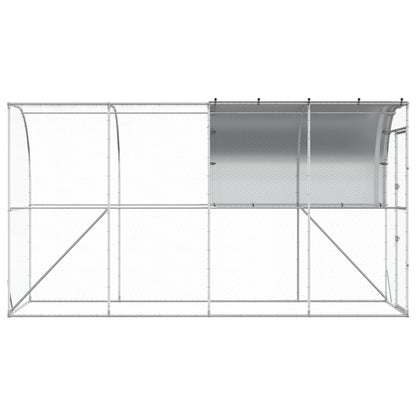 Kippenhok Tegen de Muur zilver 400 x 100 x 215 cm
