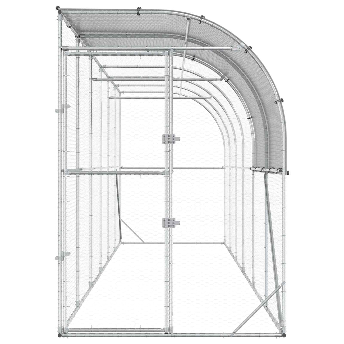 Kippenhok Tegen de Muur zilver 600 x 100 x 215 cm