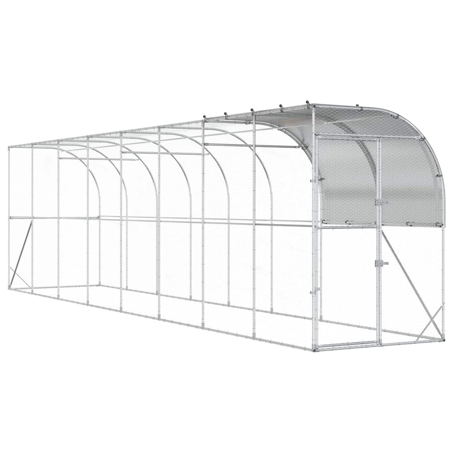 Kippenhok Tegen de Muur zilver 800 x 100 x 215 cm