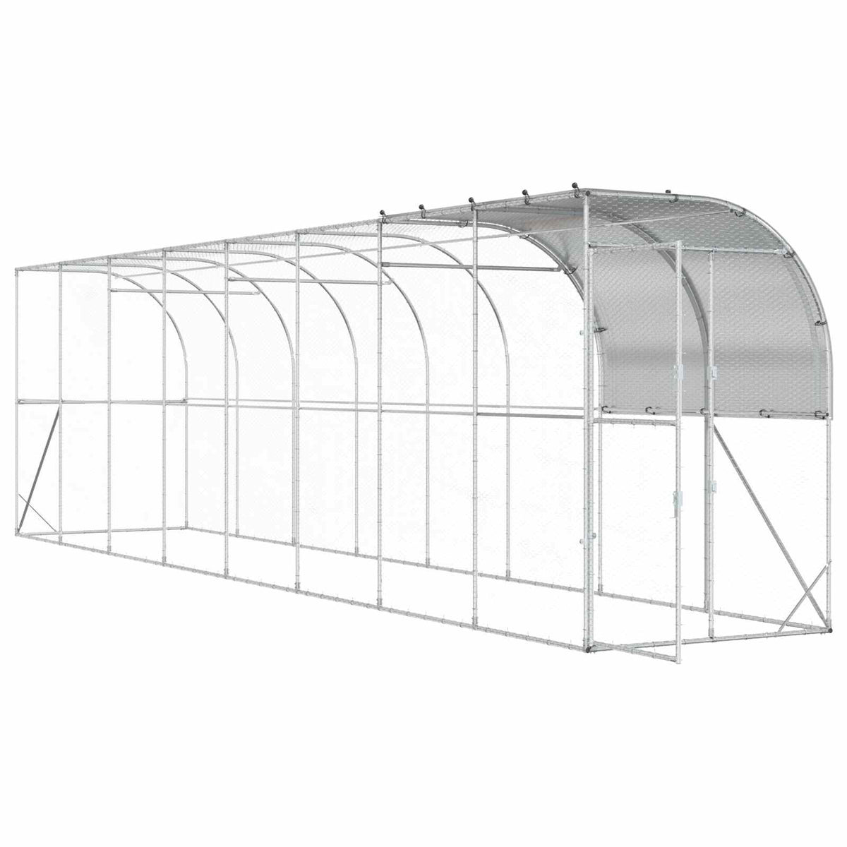 Kippenhok Tegen de Muur zilver 800 x 100 x 215 cm