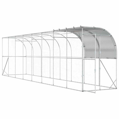 Kippenhok Tegen de Muur zilver 800 x 100 x 215 cm