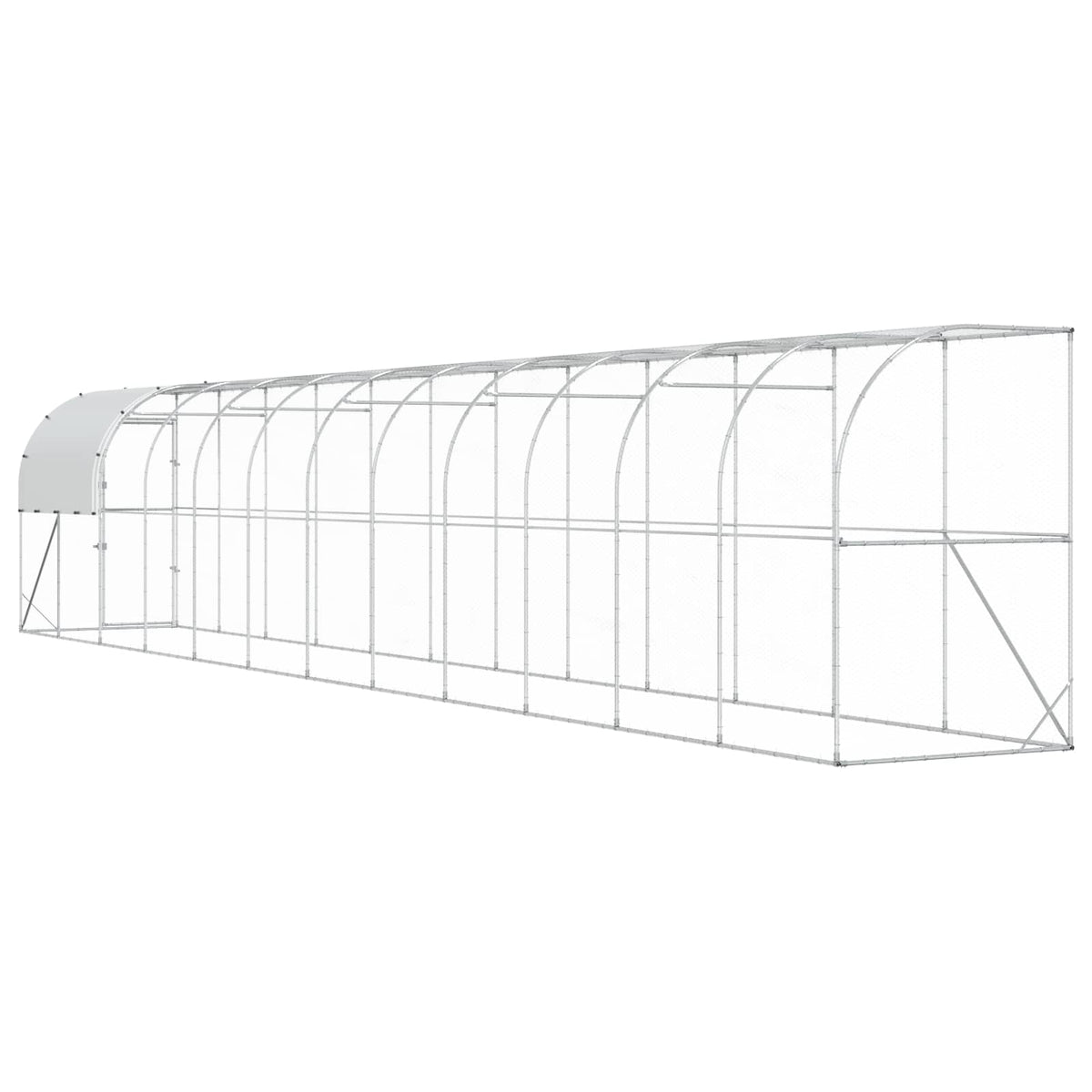 Kippenhok Tegen de Muur zilver 1200 x 100 x 215 cm