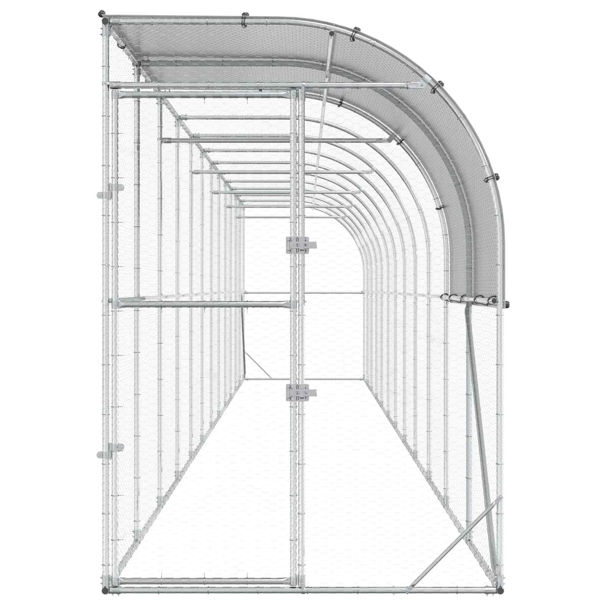 Kippenhok Tegen de Muur zilver 1200 x 100 x 215 cm