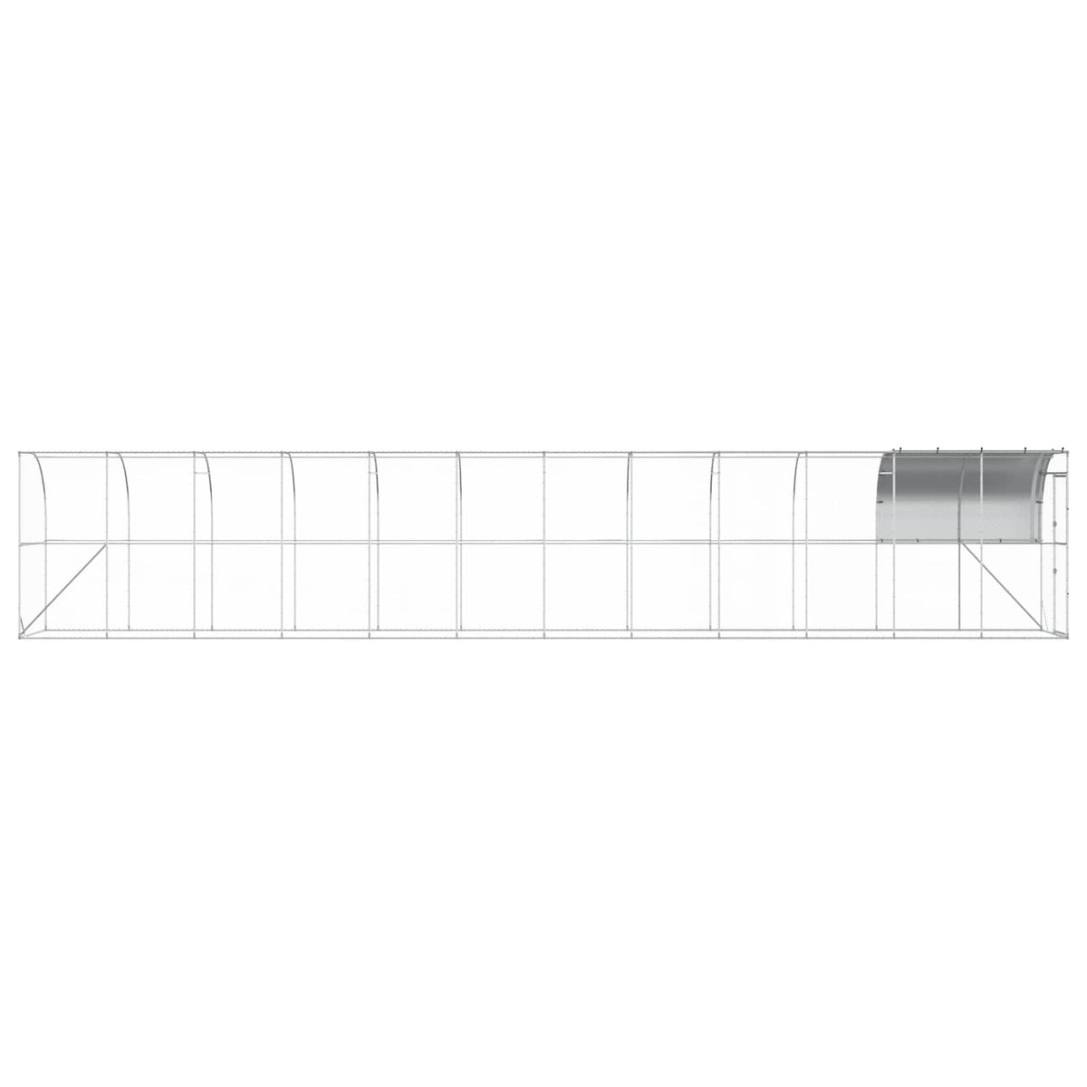 Kippenhok Tegen de Muur zilver 1200 x 100 x 215 cm
