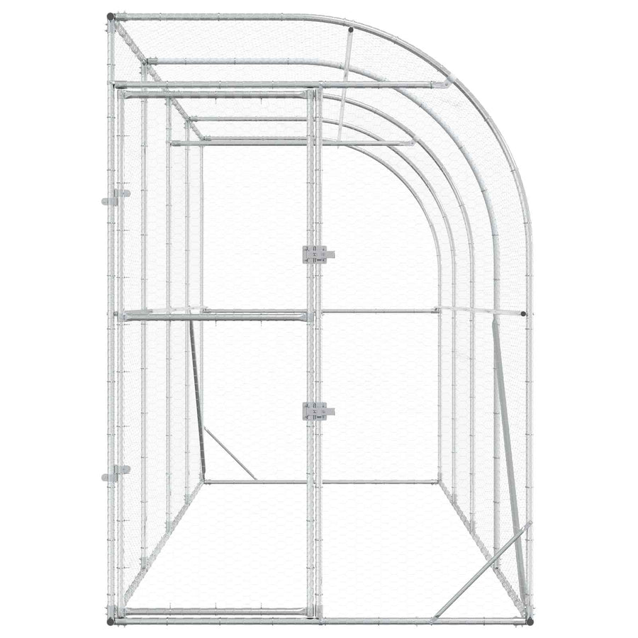 Kippenhok Tegen de Muur zilver 600 x 150 x 215 cm