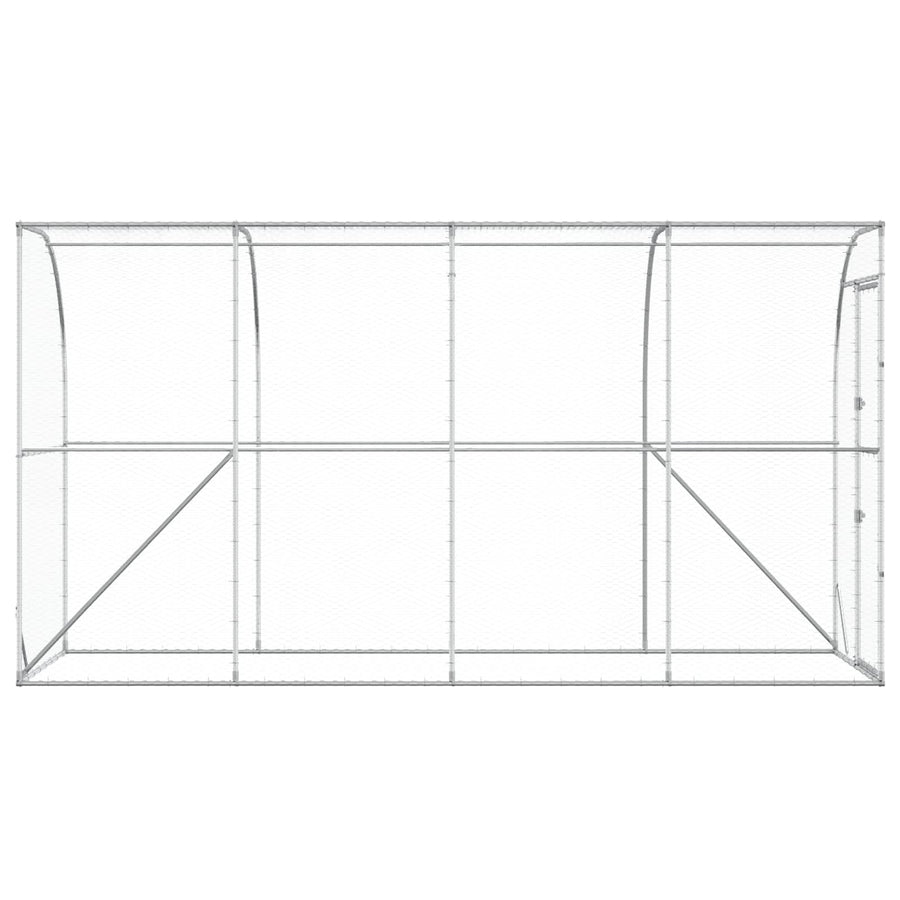 Kippenhok Tegen de Muur zilver 600 x 150 x 215 cm