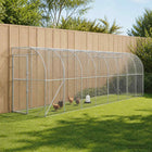 Kippenhok 800x150x215 cm gegalvaniseerd staal zilver