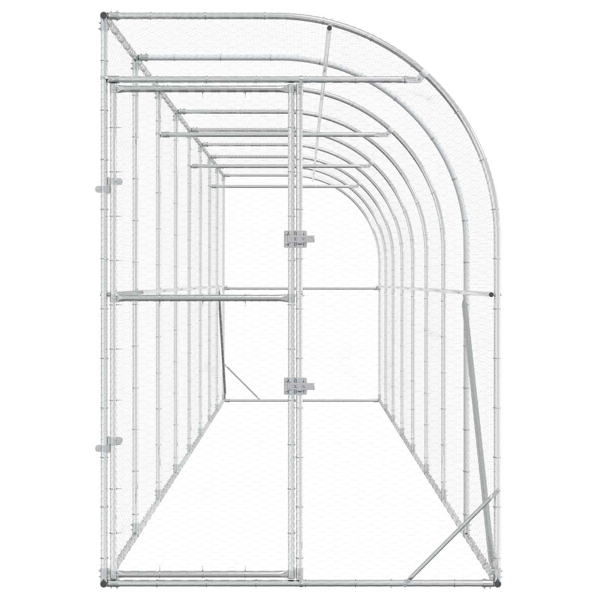 Kippenhok Tegen de Muur zilver 600 x 150 x 215 cm